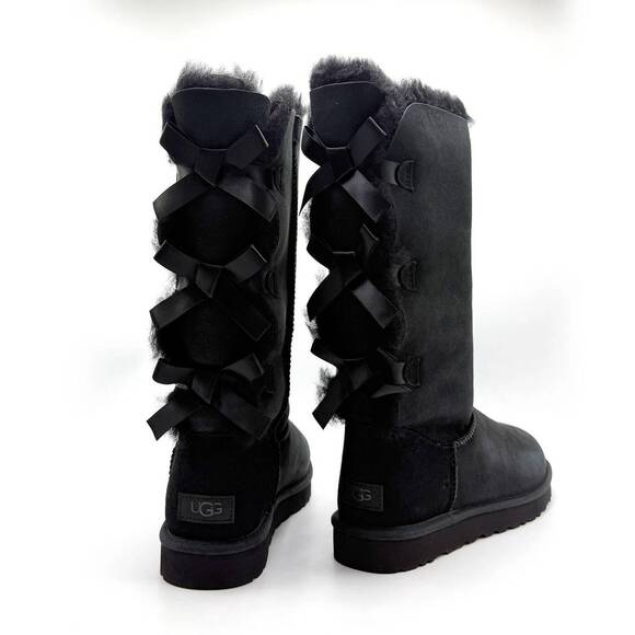 NEW UGG women's classic bailey bow tall boot in black - Picture 3 of 6